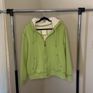 green zip up